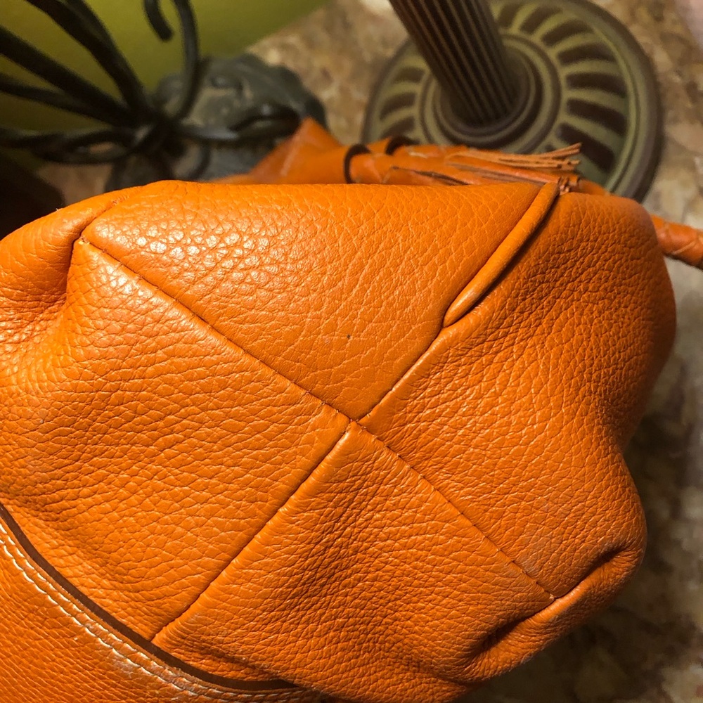 Anya Hindmarch of London! Gorgeous Orange Leather Shoulder Bag - Picture 12 of 16